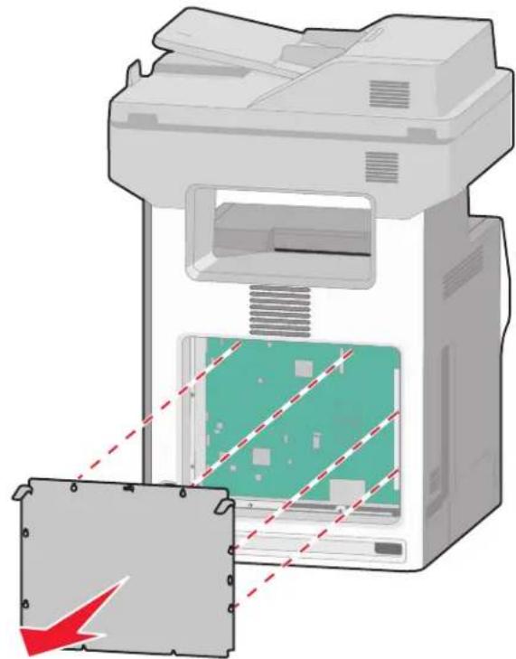 LEXMARK X734 - Klep van systeemkaart openen voor installatie van interne opties - 3