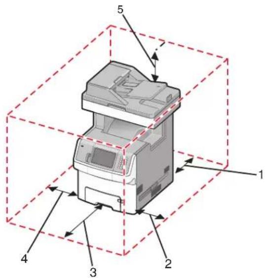 LEXMARK X734 - Een locatie voor de printer selecteren - 2