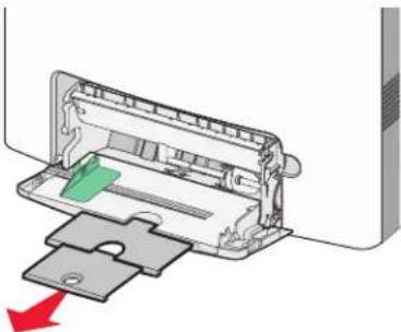 LEXMARK X734 - Afdrukmateriaal in de universeellader plaatsen. - 3
