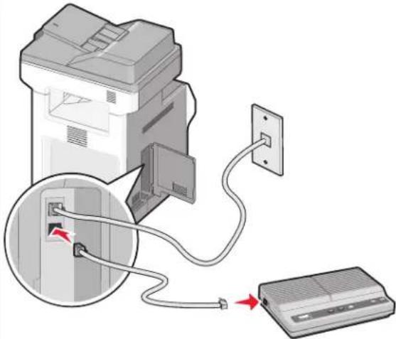 LEXMARK X734 - De printer en een telefoon of antwoordapparaat aansluiten op dezelfde telefoonlijn - 3