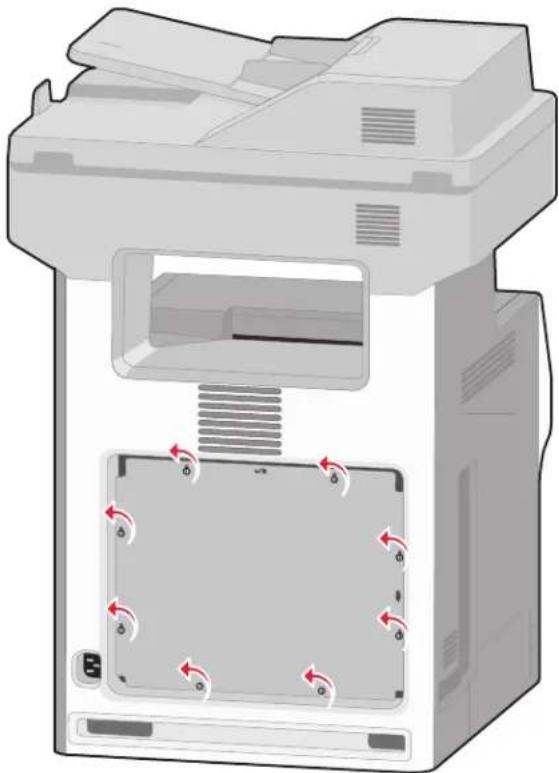 LEXMARK X734 - Klep van systeemkaart openen voor installatie van interne opties - 2