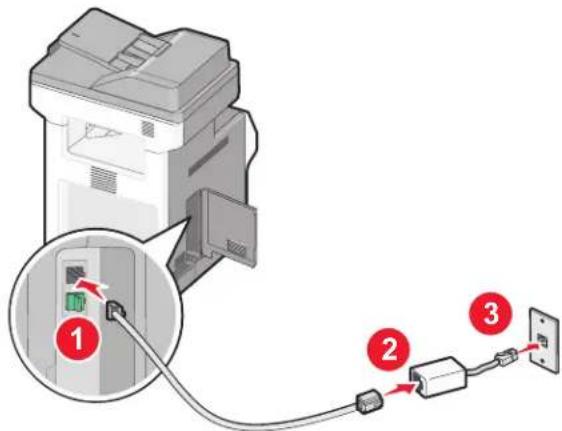 LEXMARK X734 - Aansluiten op een DSL-verbinding - 1