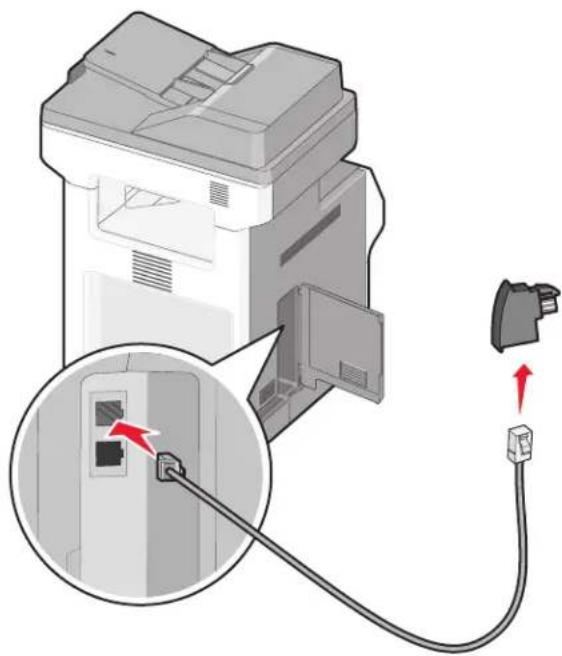 LEXMARK X734 - Aansluiten op een telefoonwandcontactdoos in Duitsland - 1