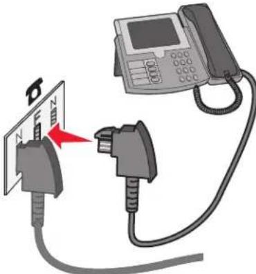 LEXMARK X652 - De printer rechtstreeks op een telefoonwandcontactdoos aansluiten (Duitsland) - 3