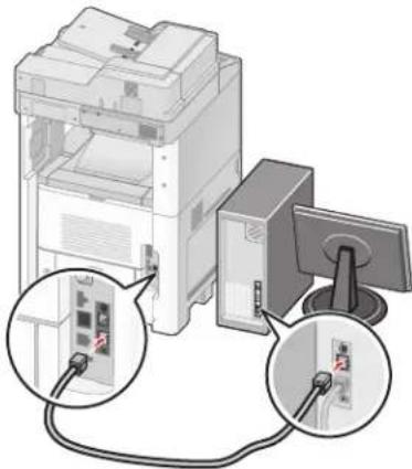 LEXMARK X652 - Aansluiten op een computer met een modem - 4