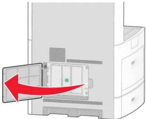 LEXMARK X652 - Klep van systeemkaart openen voor installatie van interne opties - 2
