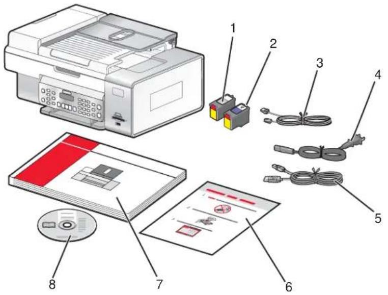 LEXMARK X6500 - Inhoud van de doos controleren - 1