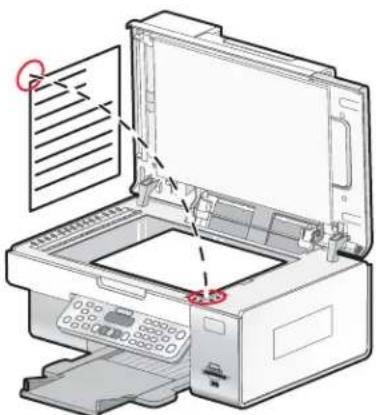 LEXMARK X6500 - Is het originele document juist op de glasplaat geplaatst? - 1