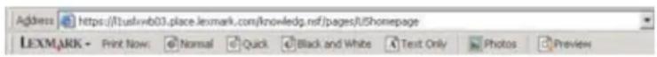 Address https://tuskw603.place.lexmark.com/knowledge.nsf/pages/U1shomepage LEXMARK - Print Now: Normal Quick Black and White Text Only Photos Preview