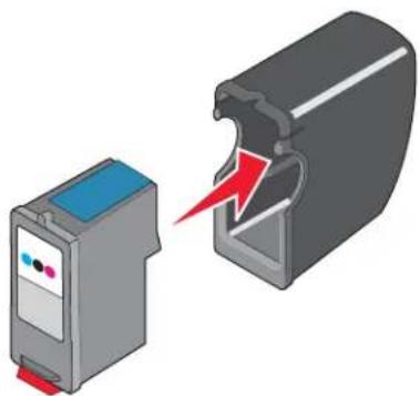 LEXMARK X6500 - Spuitopeningen en contactpunten van de inktcartridge schoonvegen - 3