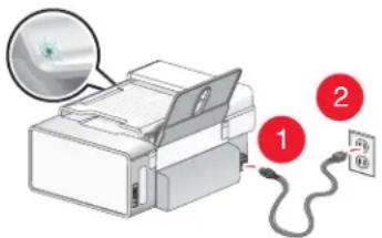 LEXMARK X6500 - Maak het netsnoer los en sluit het snoer opnieuw aan - 1
