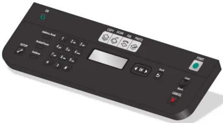 OK ADDRESS book 1 2 ac 3 ac Available Power 4 pc 5 pc 6 pc Stopbox 7 pc 8 ac 9 ac START COPY SCAN FAX PHOTD Back Color Name CANCEL X