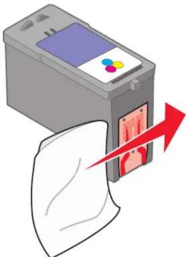 LEXMARK X5630 - Spuitopeningen en contactpunten van de inktcartridge schoonvegen - 2