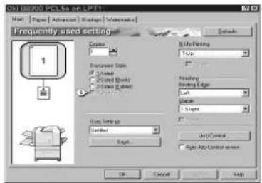 OKI B8300 - - Kies de nietfuncties uit een printerstuurprogramma. - 1