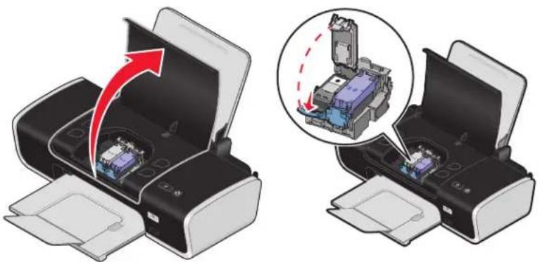 LEXMARK Z2400 - Gebruikte inktcartridges verwijderen - 1