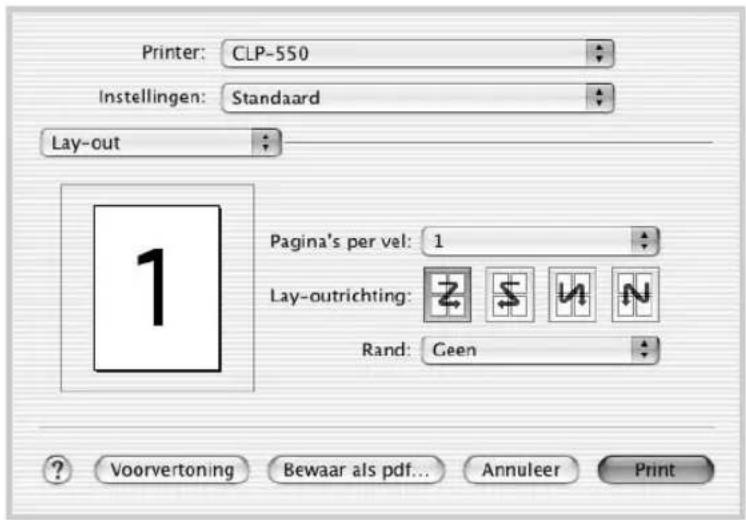 Printer: CLP-550 Instellingen: Standaard Lay-out 1 Pagina's per vel: 1 Lay-outrichting: Rand: Geen Voorvertoning Bewaar als pdf... Annuleer Print