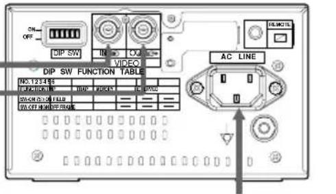 ON OFF DIP SW IN OUT VIDEO AC LINE DIP SW FUNCTION TABLE NO.125416 TCA-000018 BHD: VLDX1 AC UDC BHD:000018 TBD BHD:000018 TBD AC UDC