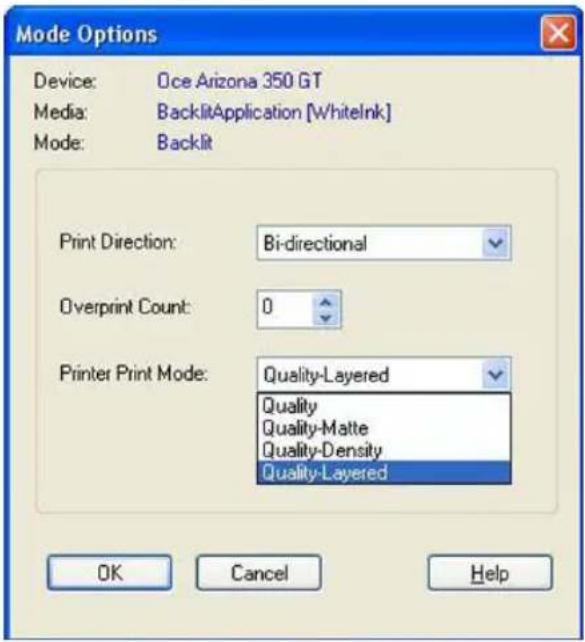 Océ Arizona 360 XT - Lagen en printvolgorde configureren - 2