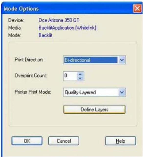 Océ Arizona 360 XT - Lagen en printvolgorde configureren - 3