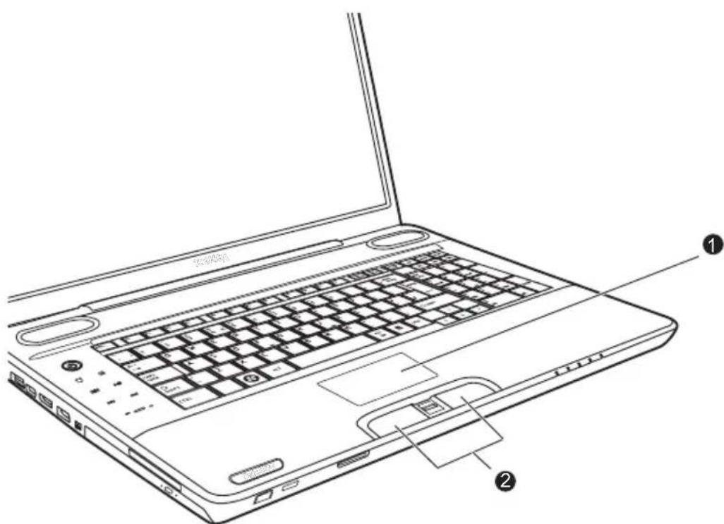 TOSHIBA Satellite P500D - Het touchpad gebruiken - 1