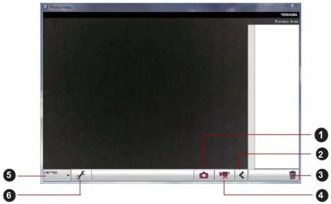 Photo/Video TOSHIBA Preview Area 540*480 ① ② ③ ④ ⑤ ⑥