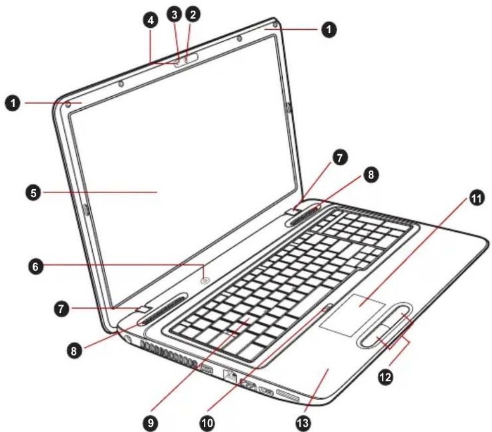TOSHIBA Satellite L675D - Voorkant met geopend beeldscherm - 1