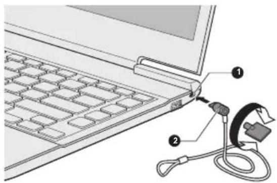 TOSHIBA Satellite Z930 - Het beveiligingsslot aansluiten - 1