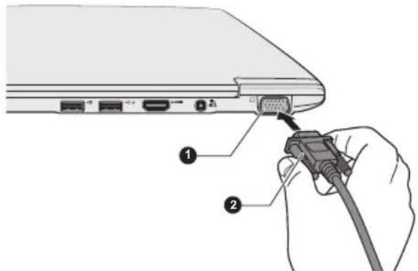 TOSHIBA Satellite Z930 - De monitorkabel aansluiten - 1