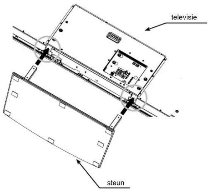 HITACHI P50XR01 - Bevestig de steun aan de televisie - 1