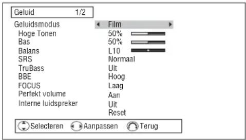 HITACHI P50XR01 - Geluidsmenu - 1