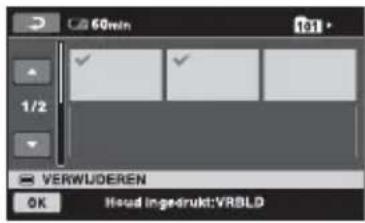 SONY DCR-SR33 - Raak het stilstaande beeld aan dat u wilt verwijderen. - 1