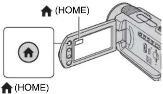 SONY DCR-SR33 - Schakel de camcorder in en druk op ⬆ (HOME). - 1