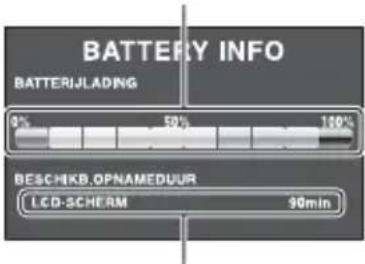 SONY DCR-SR33 - De resterende accuduur controleren (Battery Info) - 2