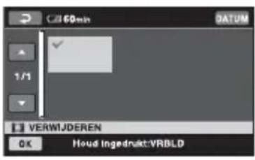 SONY DCR-SR33 - Raak het beeld aan dat u wilt verwijderen. - 1