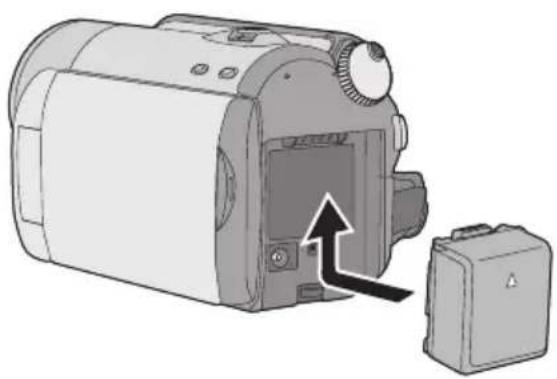 PANASONIC SDR-H90EG - De batterij in het toestel plaatsen - 1