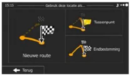 15:15 Gebruik deze locate als... Tussenpunt Nieuwe route Eindbestamming Terug