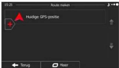 15:25 Route make Huidige GPS-positie Terug Meer