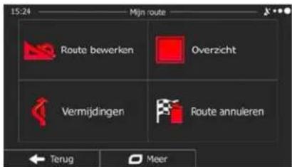 15:24 Mijn route Route bewerken Overzicht Vermijdingen Route annuleren Terug Meer