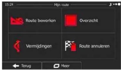 15:24 Mijn route Route bewerkan Overzicht Vermijdingen Route annuleren Terug Meer