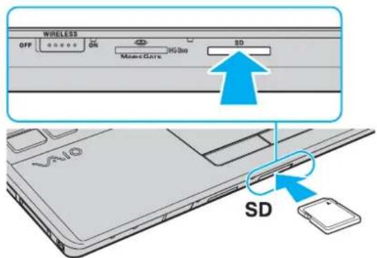 SONY Vaio VPC-F11M1E - Een SD-geheugenkaart plaatsen - 1