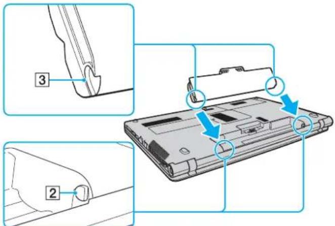 SONY Vaio VPC-F11X5E - De batterij plaatsen/verwijderen - 2