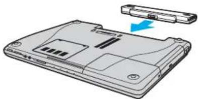 SONY Vaio VGN-FE21 - De batterij plaatsen - 3