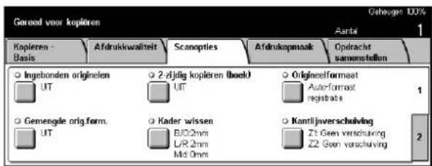 Gorood voor kopieren Kopieren - Basis Afdrukkwaliteit Scanopties Afdrukopmaak Opdracht samomellen Gehogen DDX Aantal 1 Ingebonden originelen UT 2 zijdig kopieren (boek) UT Origineelformaat Autoformaat regisbate Gemengde orig.form. UT Kader wissen BIO2mm L/R 2mm Mid Omni Kantlijverschulving Z1 Geen verschulving Z2 Geen verschulving