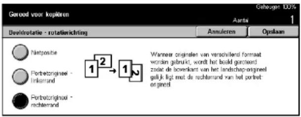 Geroed voor kopieren Geheuera 100% Aarta 1 Deeldrotatie - rotatierichting Annuleren Opslaan Netpositie Portretorigineel - Inkerrand Portretorigineel - rechterrand Warner originelen van verschillend formaat worden gebruikt, wordt het beald garsteerd zada de bovenkant van het landschaporigineel gelijk ligt met de rechterrand van het portret- origineel