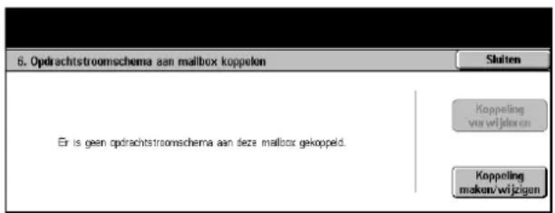 6. Opdrachtstroomschema aan mailbox koppelen Er is geen opdrachtstroomschema aan deze mailbox gekoppeld. Koppeling vor wijszen Koppeling maken/wijzigen