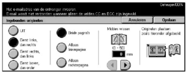 Hot e-mailadroje van de ontvanger invejon E-mail wordt niet verzanden wanneer alleen de velden CC en EBC zijn ingeveld GeheugenDO% Ingebonden originellen Anneleren Opslaan UT Eerst links, dan rechts Eerst rechts, dan links Eerst boxes, dan order Beide pagina's Allouin linkerpagina Allouin rechterpagina Midden wissen (0 - 50) 0 mm Originelen plaatsen zons tekeronder afgesbeeld