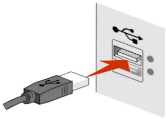 LEXMARK Intuition S550 - Hoe moet ik de installatiekabel aansluiten? - 1