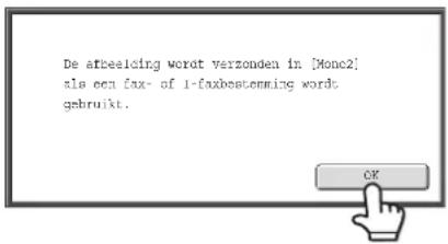 De afbeelding wordt verzonden in [Monc2] als een fax- of 1-faxbestomming wordt gebruikt. OK