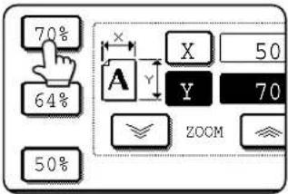 SHARP AR-M451N - Gebruik de toetsen voor verkleining, vergroting en ZOOM ([ 1, [ ]) om de kopieerfactor voor de verticale (Y) richting te wijzigen. - 1