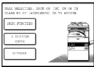 MAX SELECTIES, DRUK OP [OK], ON OF THE SLAN EX OP [ANULBREN] ON TR NISSN. SERC FUNCTIONS 2. XLJOTR KOPYE UTPWORK